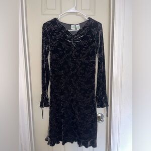 Vintage Velvet Black Midi Dress size XL